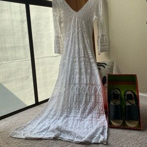White crochet swimsuit cover-up/dress